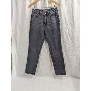 PACSUN Black Wash Denim Mom Jean Size 26 High Rise Straight Leg 28" inseam H12